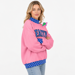 Sweat-shirt surdimensionné à col montant personnalisé de haute qualité avec bordures côtelées et lettrage, 100 % coton, streetwear, écologique - Product Image 4