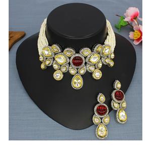 <b>Fashionable</b> Bridal Set 1 gm Gold Kundan Meena Polki <b>Jewellery</b> for Wholesale Kundan Polki Antique Indian Bridal <b>Jewellery</b> - Product Image 1