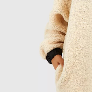 Unisex Quarter-Zip Pullover Sweatshirt With Hood Half Zipper Teddy Fleece Sweatshirt Stand Collar Winter-Friendly Fleece Hoodie - Product Image 4