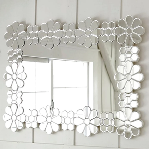 Espejo Decorativo de Pared con Marco Hexagonal Floral, Espejo Veneciano de Lujo, Espejo de Cristal para Decoración de Pared en Hogar u Hotel, Venta al Por Mayor - Product Image 1