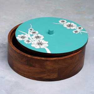 Caja para Chapati/Roti de Madera Maciza Hecha a Mano de Alta Calidad, Tamaño Personalizado y Forma Redonda para Hoteles y Restaurantes - Product Image 2