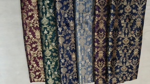Tissu Jacquard Brocart Polyester Zari Banarasi pour Vêtements, Blazers/Costumes - Soie Dorée - Product Image 1