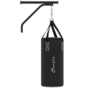 Support mural pour sac de frappe avec sac de frappe lesté et gants de boxe pour l'entraînement de Muay Thai et de MMA - Product Image 1