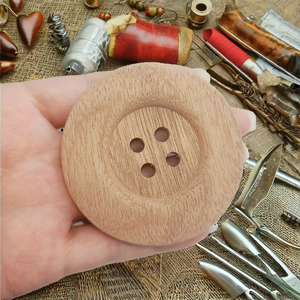 Botones Redondos Planos de Madera Natural para Decoración, Manualidades, Juguetes de Madera DIY - Product Image 5