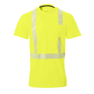 T-shirt haute visibilité 100% coton jaune, best-seller, haute visibilité, pour travaux miniers et de construction, réfléchissant, de sécurité, pour hommes - Product Image 1