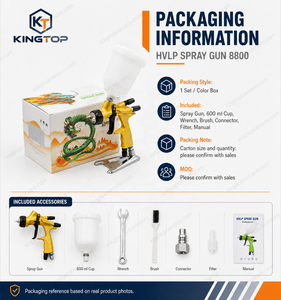 Pistola de Pulverización de Aire de Alta Atomización con Boquilla de 1.3mm y 1.7mm, Pistola de Pintura Neumática Profesional de Alimentación por Gravedad para Pintar Automóviles - Product Image 2