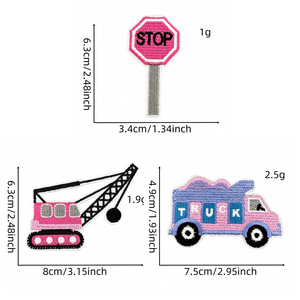 ชุดป้ายปักลายธีมก่อสร้างแบบกำหนดเองสำหรับเสื้อผ้าเด็กและกระเป๋า - Product Image 5