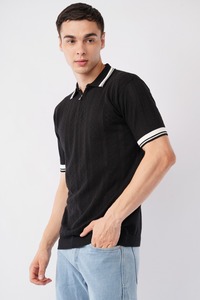 Premium Men’s Knitted Zip-Polo Shirt – Textured Breathable Summer Knit - Product Image 5