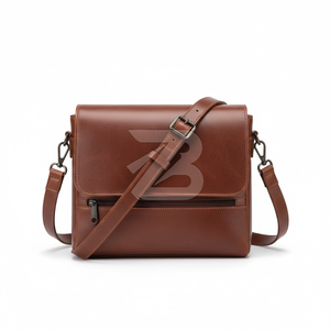 Unisex Genuine Leather Business Messenger <b>Shoulder</b> Bag with Multi-Compartment Design Waterproof & Adjustable <b>Strap</b> - Product Image 1