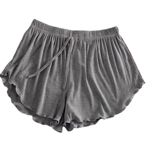 Solid Color Short Sleeve Shorts Sleepwear Set Women Loose Full Length Adult Women's Sleepwear Women's Solid Color Pure Pajama - Product Image 4