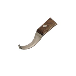 Couteau à sabots professionnel en forme de D avec manche ergonomique en bois – Outil de coupe de sabots pour chevaux - Product Image 3