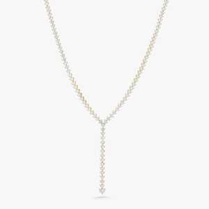 Colliers Tennis Lariat Y en or massif 14 carats avec diamants de laboratoire taille cœur certifiés IGI 29 carats – Bijoux de déclaration raffinés pour mariée et femme - Product Image 3