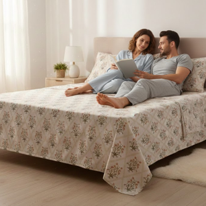 ชุดผ้าปูที่นอนไมโครไฟเบอร์คุณภาพพรีเมียม ลายพีช โมเดิร์น สำหรับเตียงคู่ |   เป็นมิตรกับสิ่งแวดล้อม ซักด้วยเครื่องได้ 200TC น้ำหนักเบา ทนทาน - Product Image 2