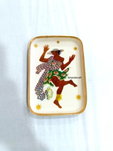 I K Handicraft Rectangle Metal <b>Decorative</b> Tray With African Portrait Design Bohemian Style Gold Edge in Bulk from Factory - Product Image 2