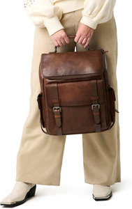 <b>Men</b> Genuine Leather Backpack 14 Inch Laptop <b>Bag</b> Vintage Business Travel School Rucksack <b>Work</b> Daypack - Product Image 2