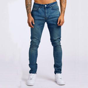 Jean vintage droit en denim délavé moyen, mélange coton élasthanne, pour homme, service OEM en gros, taille mi-haute, séchage rapide, fabriqué au Bangladesh - Product Image 3