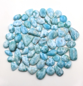 Lot de cabochons en larimar naturel, pierres précieuses lisses et non montées, formes variées, larimar qualité A, 100% larimar naturel. - Product Image 3