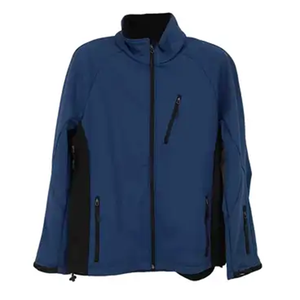 Veste en polaire bleue pour homme, col montant, fermeture éclair, style décontracté, coupe-vent, vêtement d'automne, coupe régulière, matière polyester - Product Image 1