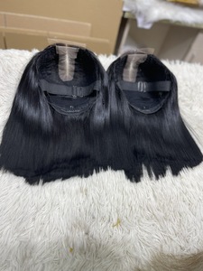 Virgin Human Hair <b>Wigs</b> Natural Black Vietnamese Hair Super Double Drawn HD Lace Transparent Base Average Size - Product Image 4