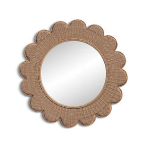 Miroir plat en rotin encadré - Product Image 1