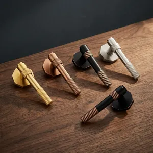 Ensemble de poignées de porte à mortaise de qualité supérieure avec finition en acier inoxydable antique, graphite noir, CP, noir PVD, or PVD, or rose PVD, noir, luxe - Product Image 3