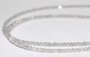 Cuentas Rondelle facetadas de diamantes grises naturales 2,5-3mm 45 cm Cuentas de diamantes grises para la fabricación de joyas hechas de piedra natural - Product Image 4