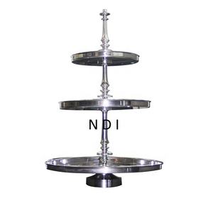 Soporte de pastel para servir postres de comida de un solo nivel para fiestas de boda celebración soporte de pastel de servidor de pastel de acabado antiguo - Product Image 6