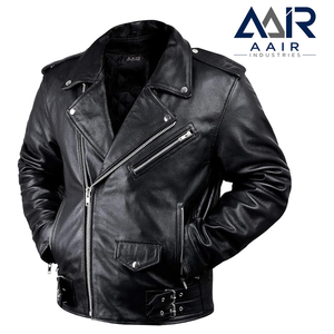 AAIR INDUSTRIES Chaqueta de Motocicleta de Cuero Unisex de Manga Larga, Transpirable, Resistente al Viento, Invierno, 220g, Logotipo Frontal, Equipo de Conducción para Adultos - Product Image 3