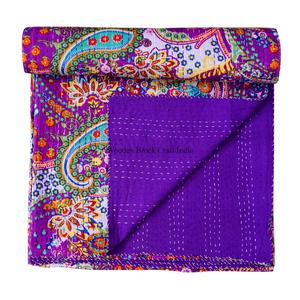 Colcha Kantha Étnica Vintage Hecha a Mano en Rajastán, India, Colcha Kantha de Algodón Cosida a Mano, Colcha de Retazos para Hotel - Product Image 1