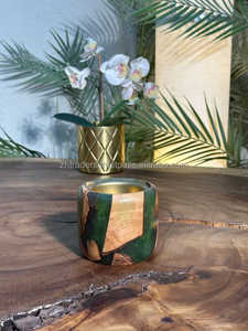 Quemador Mabkhara de madera hecho a mano de lujo con diseño personalizado y logotipo epoxi Bukhoor para uso religioso para regalar - Product Image 4