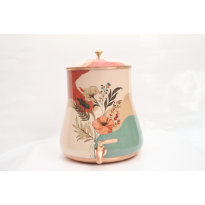 Modern Pure <b>Copper</b> Water Dispenser Handcrafted Printed <b>Copper</b> Matka with Leak-Proof Tap Ayurvedic Health Benefits & Decorative - Product Image 6