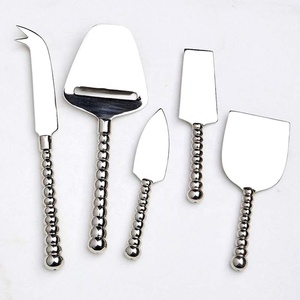 Nouveau fromage épandeur éplucheur trancheuse argent poli beurre trancheuse conception coréenne perles conception poignée élégant trancheuse à fromage ensemble - Product Image 1