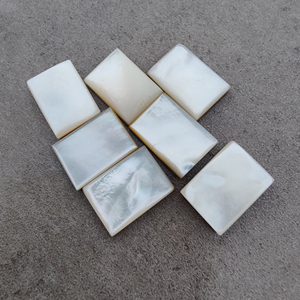 Cabujón de Nácar Blanco Natural, Forma Rectangular, Parte Posterior Plana, Calibrado, Grado AAA, para Joyería - Product Image 1