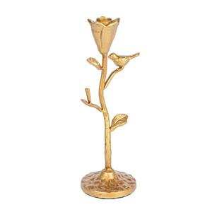 Candelero Moderno de Latón con Base Negra, Diseño Minimalista Alto, Decoración para el Hogar, Acabado Metálico Duradero - Product Image 5