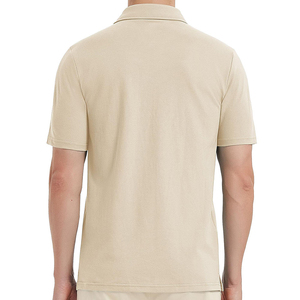 Polo de Manga Corta para Hombre, Color Beige, Tejido Piqué, Casual, Transpirable, de Algodón - Product Image 2