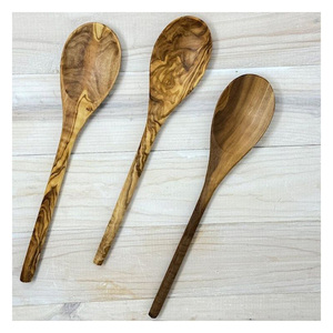 Artisan Crafted Olive Wood Spoon with Unique Grain Texture for Luxury Kitchenware - Product Image 5