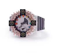 Montre de sport unisexe de luxe impériale à quartz mécanique avec GPS, pierres de moissanite, boîtier irrégulier, bracelet en acier inoxydable, cadran à aiguilles 42 mm