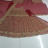 Maxi Design Anarkali Robes Femmes À La Main Broderie Travail Indien Ethnique Robe De Mariée Ensemble-Long Flair Kurta Plus La Taille Robe De Bal
