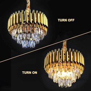 Daystar Trade Modern Decorative Gold <b>Crystal</b> Iron <b>Chandelier</b> 160W Warm White Ra80 Easy Installation Indoor Ceiling <b>Light</b> - Product Image 3