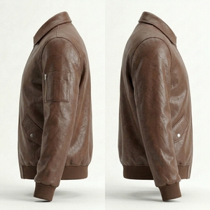 ProudCore Fashionable Lightweight Leather Style <b>Jacket</b> Smooth Finish Casual Street Style Daily Wear - Product Image 4
