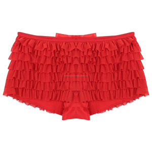 Culotte sexy à volants à plusieurs niveaux pour femmes taille basse culotte de citrouille short de sécurité en dentelle Sweet Victorian Bloomers Clubwear Hot Shorts - Product Image 6