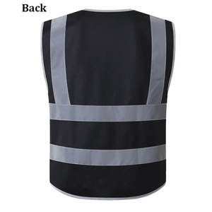 Chaleco reflectante de seguridad, chaleco de construcción, ropa de seguridad, chaleco de trabajo, chaleco negro con múltiples bolsillos - Product Image 3