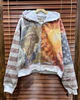Sudadera con capucha extragrande para hombre, sin cordones, bordada en 3D, transpirable, con cremallera, forro polar de invierno, cortavientos, ecológica, con detalles de pedrería
