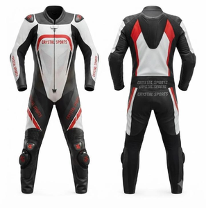 Unisex Elite MotoCP Racing Suit Jumpsuit/Traje Premium Leather Cowhide/Kangaroo with Flexible Stretch Panels - Product Image 1