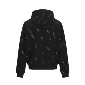 Sweat à capuche zippé vintage délavé pour homme, style streetwear, en molleton épais 100 % coton, brodé, coupe oversize, effet soleil éclairé - Product Image 3