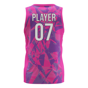 Maillot de basketball personnalisé sublimé sans manches, col en V, réversible, séchage rapide, respirant, fournisseur d'uniformes sportifs en gros pour équipes - Product Image 3