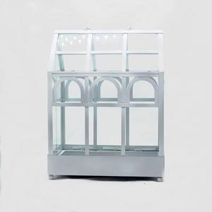 Terrario de vidrio con marco de metal en forma de Casa Blanca de gran tamaño, macetero decorativo para el hogar, oficina, cafetería y entrada, estilo indio. - Product Image 5