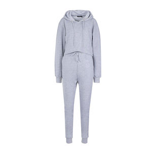 Conjunto Deportivo Casual de Dos Piezas para Mujer, Chaqueta con Cierre y Pantalones Deportivos con Sudadera con Capucha y Top Corto, Precio Económico con Personalización - Product Image 6