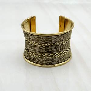 Ethnic Handmade Brass Cuff Chunky <b>Stack</b> Bangle Wedding Party Festive Adjustable Chic Antique Finished Statement Jewelry <b>Bracelet</b> - Product Image 3