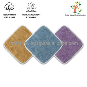 Lingettes de nettoyage en coton écologiques, confortables, durables et luxueuses, taille personnalisée, plusieurs couleurs, usage polyvalent - Product Image 3